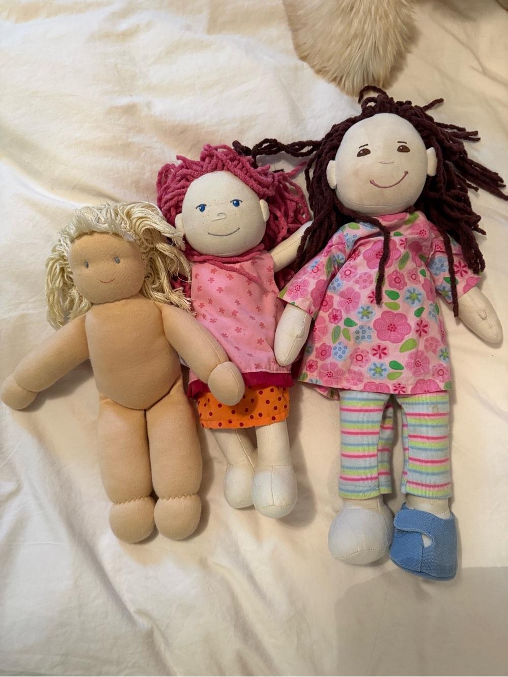 Waldorf dolls (2 haba dolls and 1 peppa doll)